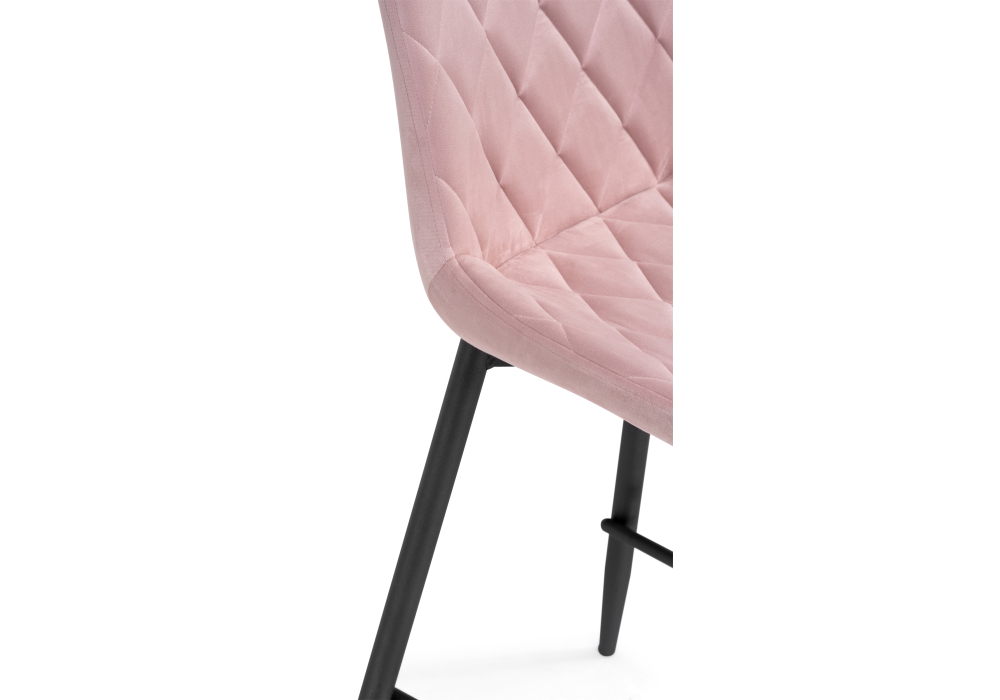 Полубарный стул Баодин велюр розовый / черный