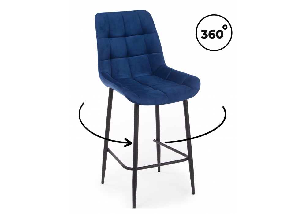 Полубарный стул Челси 360 синий (zd 798) / черный