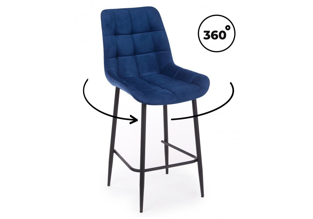 Полубарный стул Челси 360 синий (zd 798) / черный