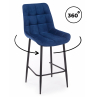 Полубарный стул Челси 360 синий (zd 798) / черный