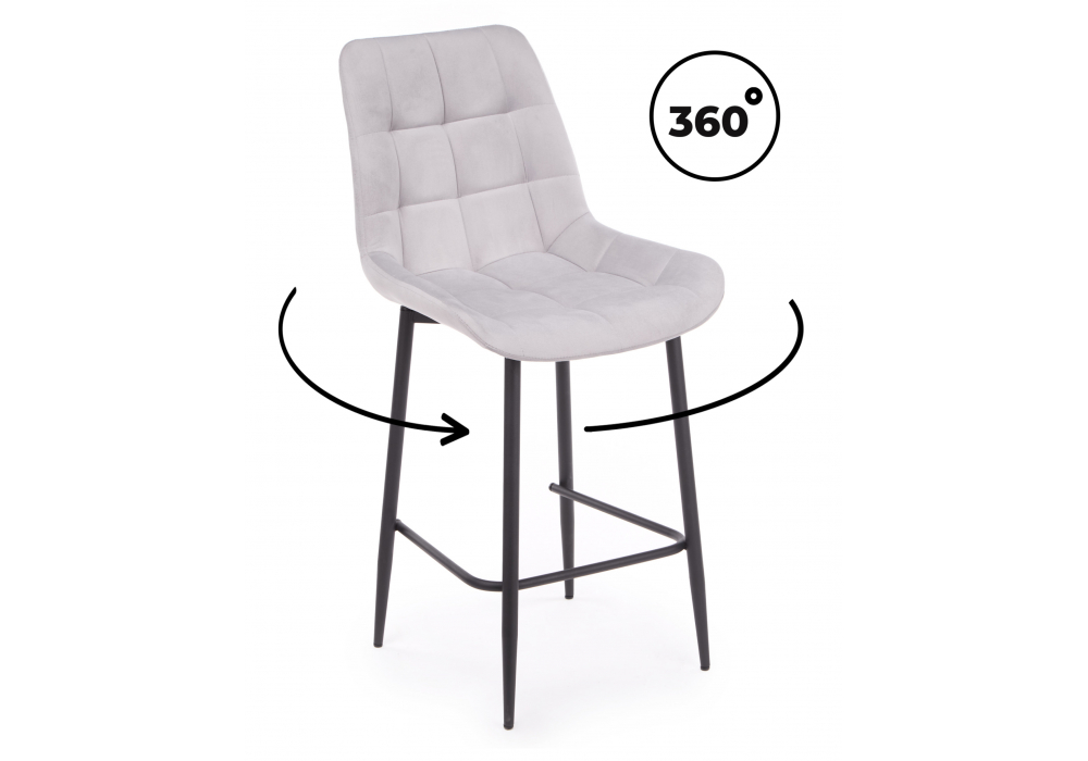 Полубарный стул Челси 360 светло-серый (zd 960) / черный