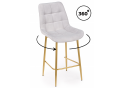 Полубарный стул Челси 360 светло-серый (zd 960) / золотой
