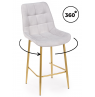 Полубарный стул Челси 360 светло-серый (zd 960) / золотой
