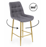 Полубарный стул Челси 360 темно-серый (zd 995) / золотой