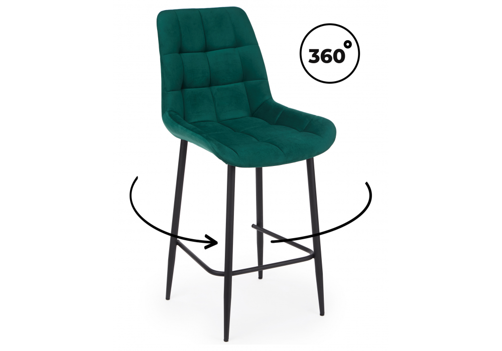 Полубарный стул Челси 360 зеленый (zd 667) / черный