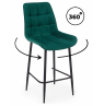 Полубарный стул Челси 360 зеленый (zd 667) / черный