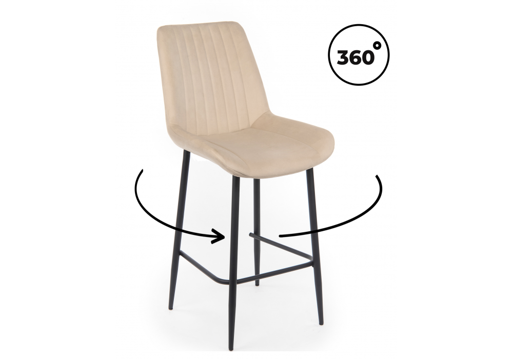 Полубарный стул Седа 360 бежевый (zd 210) / черный