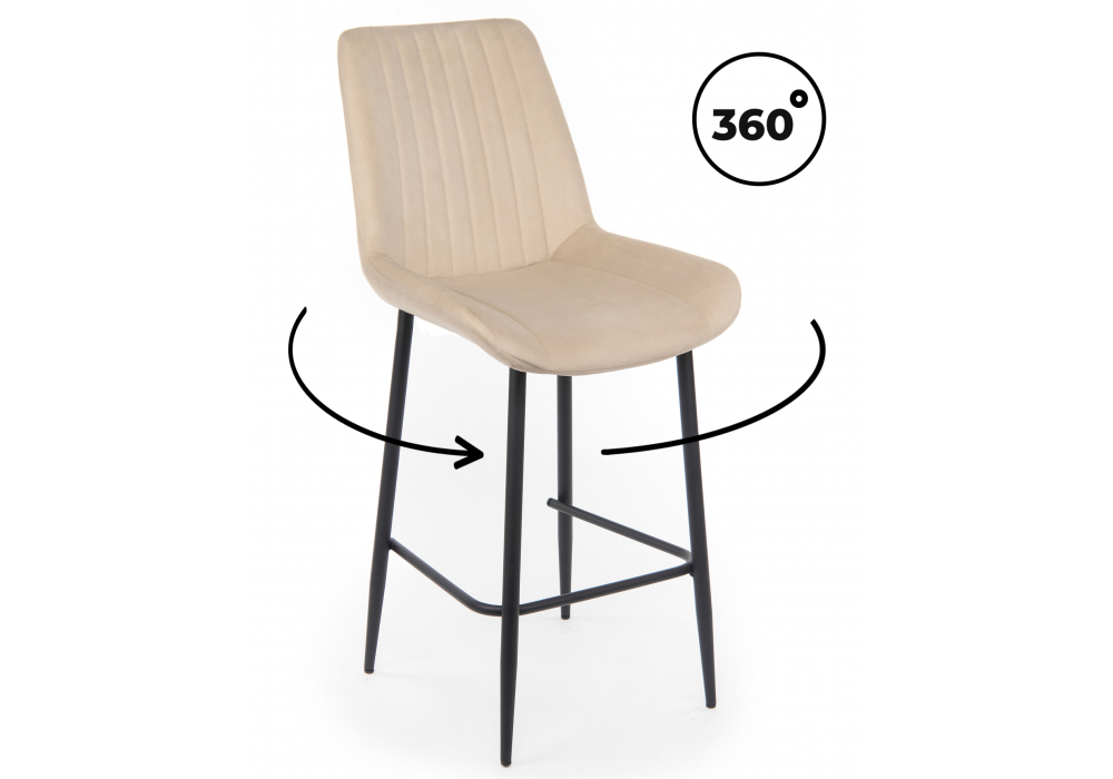 Полубарный стул Седа 360 бежевый (zd 210) / черный