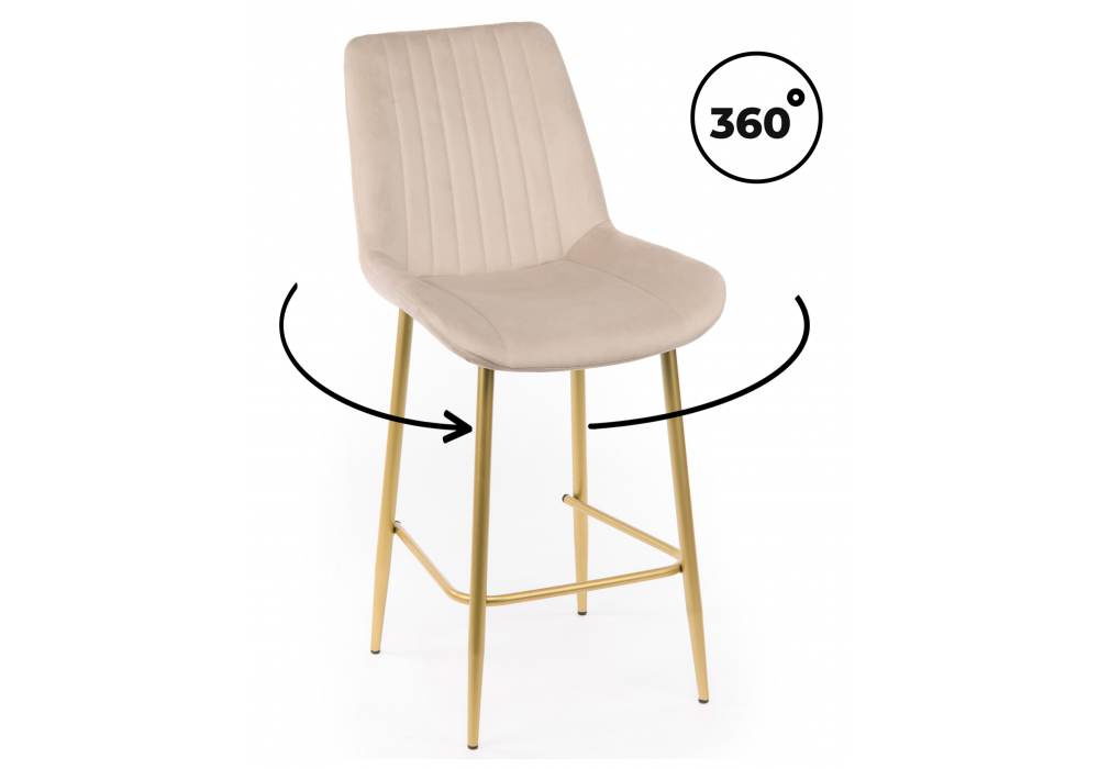 Полубарный стул Седа 360 бежевый (zd 210) / золотой