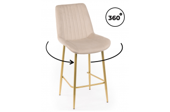 Полубарный стул Седа 360 бежевый (zd 210) / золотой
