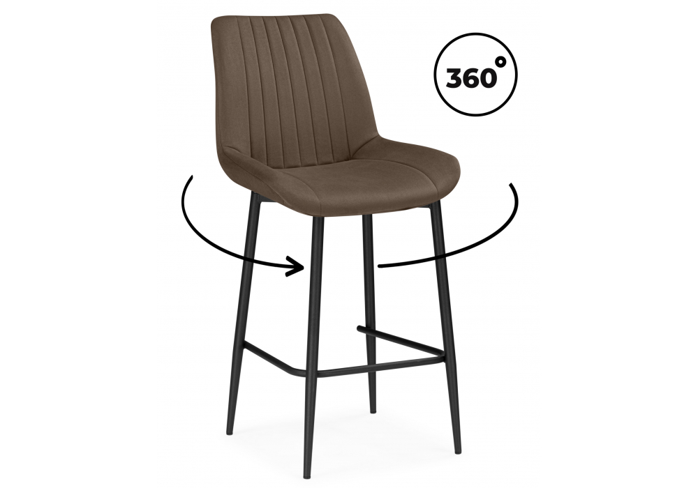 Полубарный стул Седа 360 коричневый (zd 233) / черный