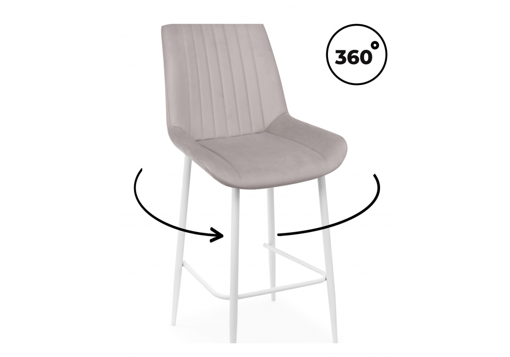 Полубарный стул Седа 360 латте (zd 290) / белый