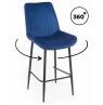 Полубарный стул Седа 360 синий (zd 798) / черный