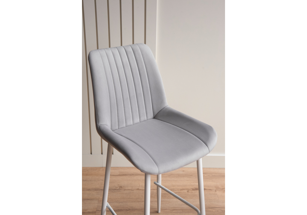 Полубарный стул Седа 360 светло-серый (zd 960) / белый