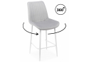 Полубарный стул Седа 360 светло-серый (zd 960) / белый