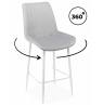 Полубарный стул Седа 360 светло-серый (zd 960) / белый