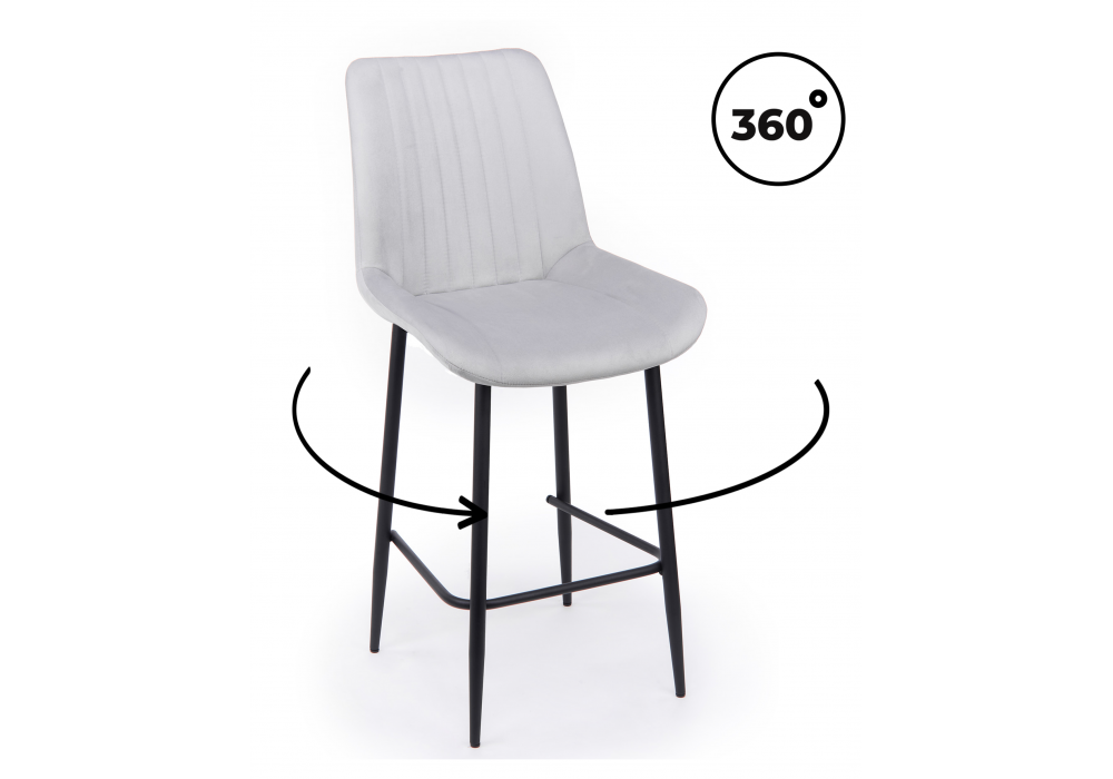 Полубарный стул Седа 360 светло-серый (zd 960) / черный