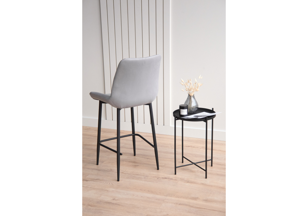 Полубарный стул Седа 360 светло-серый (zd 960) / черный