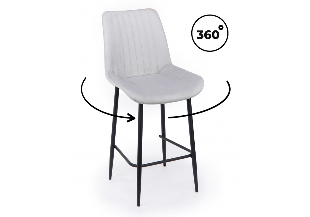 Полубарный стул Седа 360 светло-серый (zd 960) / черный