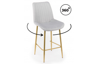 Полубарный стул Седа 360 светло-серый (zd 960) / золотой