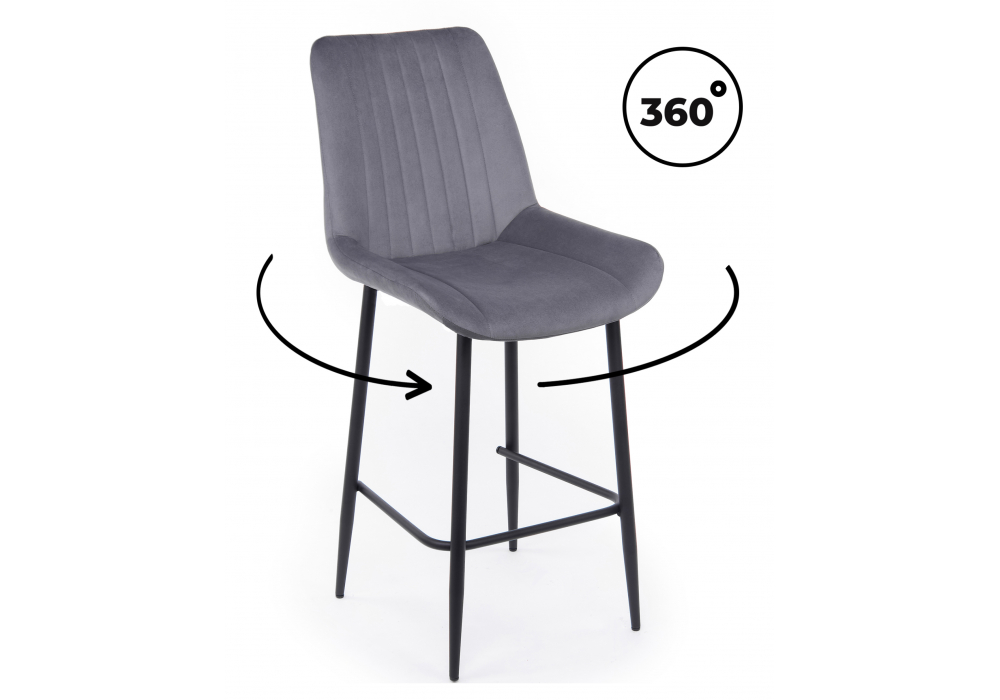 Полубарный стул Седа 360 темно-серый (zd 995) / черный