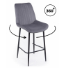 Полубарный стул Седа 360 темно-серый (zd 995) / черный