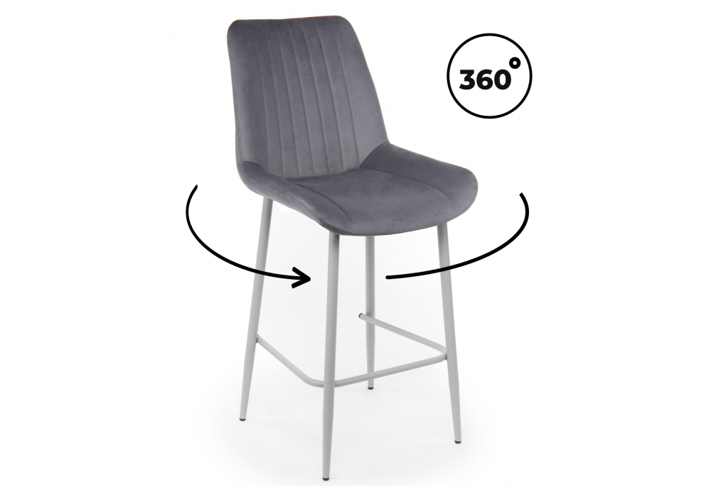 Полубарный стул Седа 360 темно-серый (zd 995) / серый