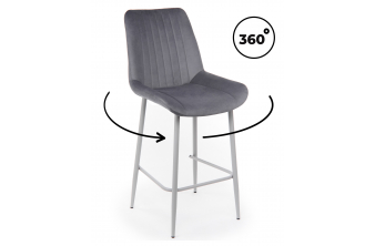 Полубарный стул Седа 360 темно-серый (zd 995) / серый
