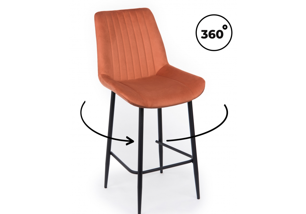 Полубарный стул Седа 360 терракотовый (zd 432) / черный