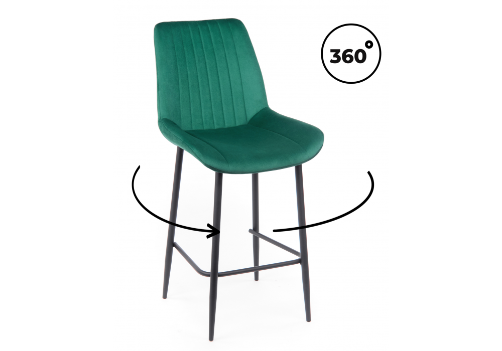 Полубарный стул Седа 360 зеленый (zd 667) / черный