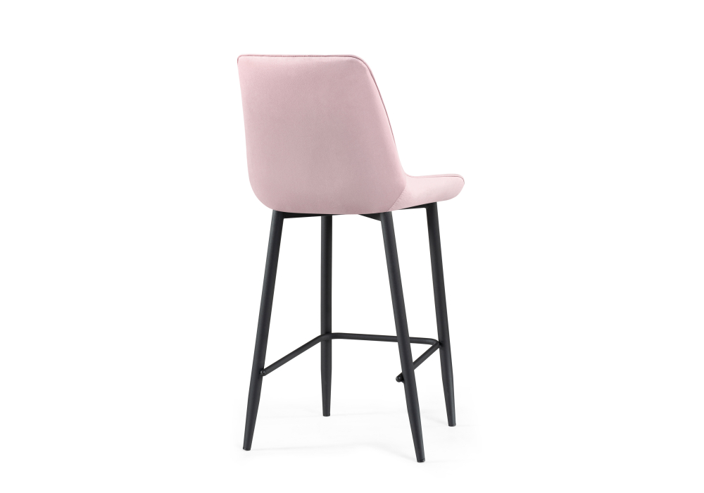 Полубарный стул Седа велюр розовый / черный