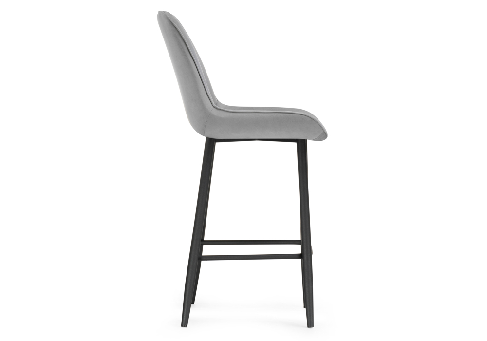 Полубарный стул Седа велюр светло-серый / черный