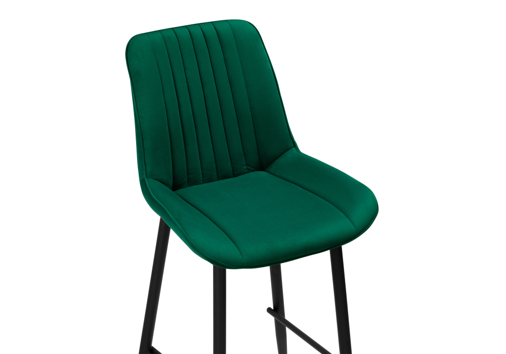 Полубарный стул Седа велюр зеленый / черный