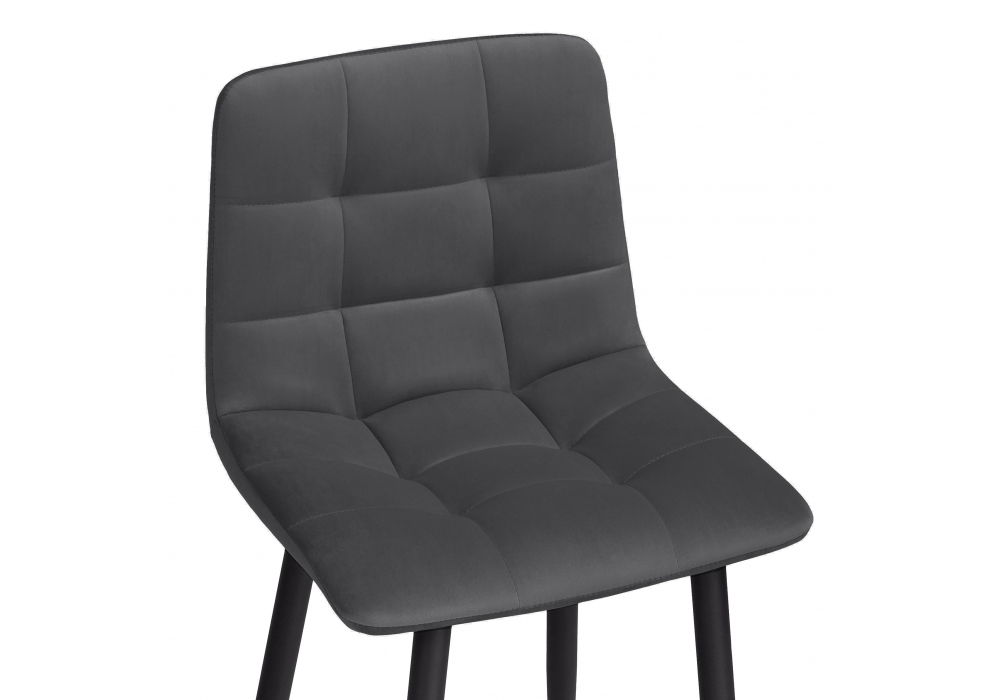 Полубарный стул Симпл темно-серый / черный