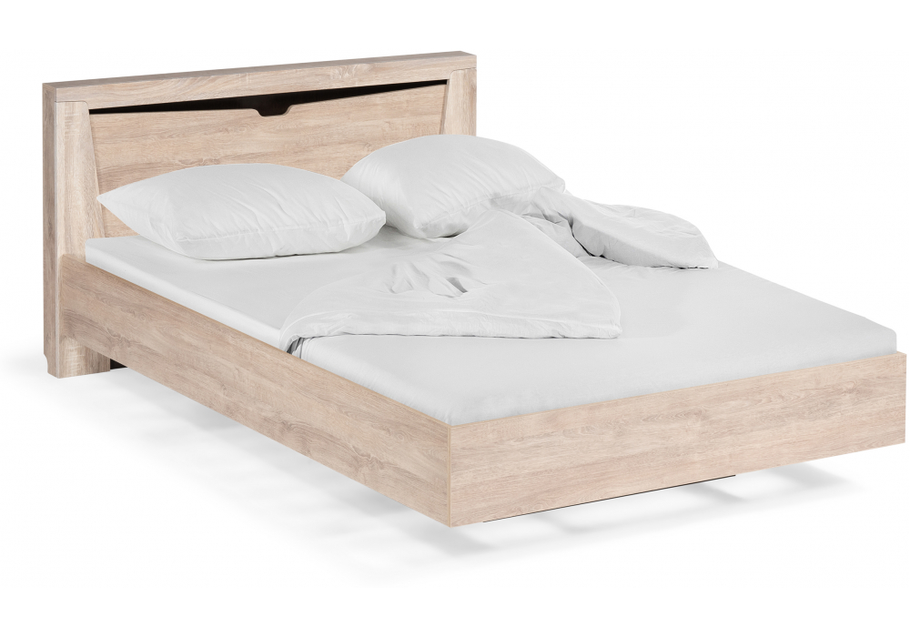 Полутораспальная кровать Магантия 140х200 с ПМ парящая дуб баррик