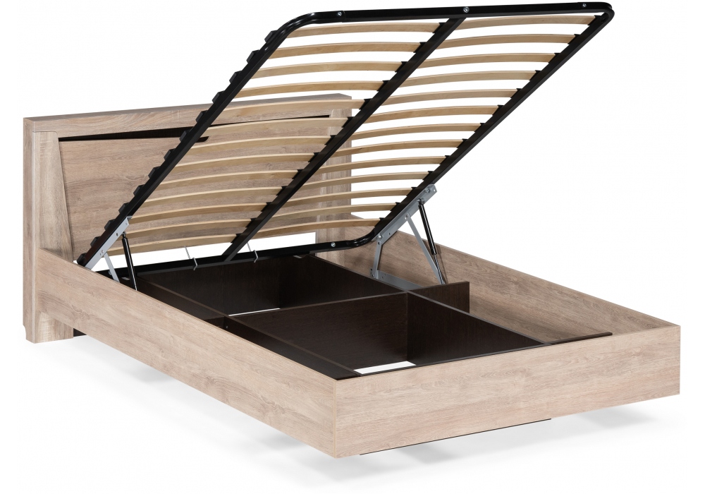 Полутораспальная кровать Магантия 140х200 с ПМ парящая дуб баррик