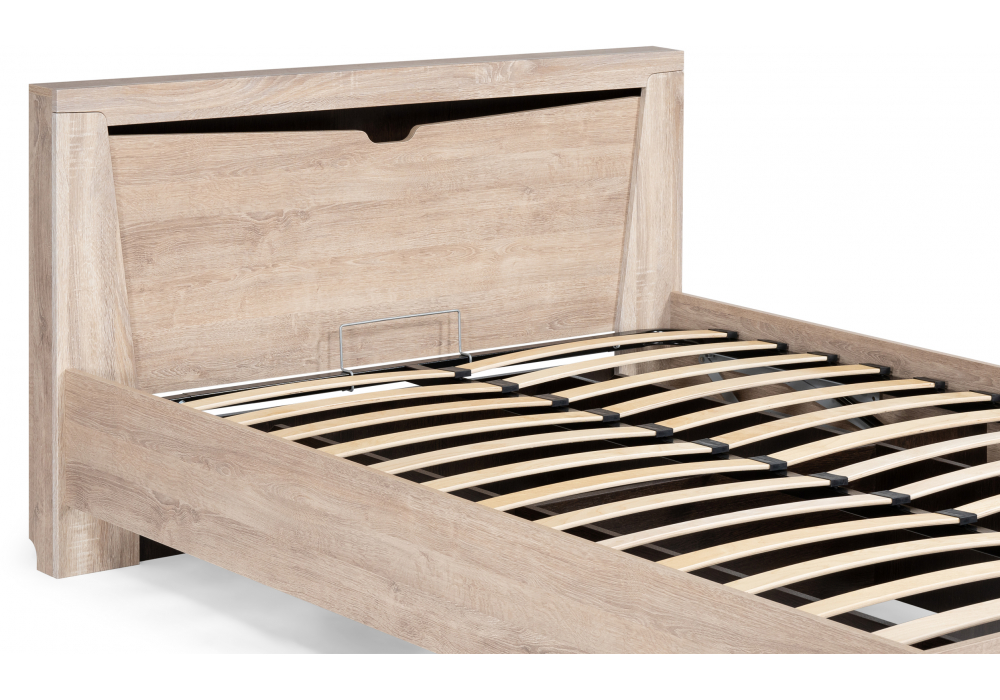 Полутораспальная кровать Магантия 140х200 с ПМ парящая дуб баррик