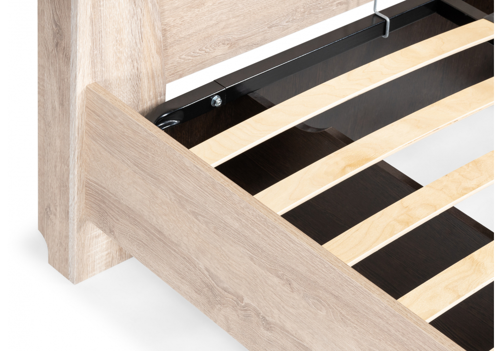 Полутораспальная кровать Магантия 140х200 с ПМ парящая дуб баррик