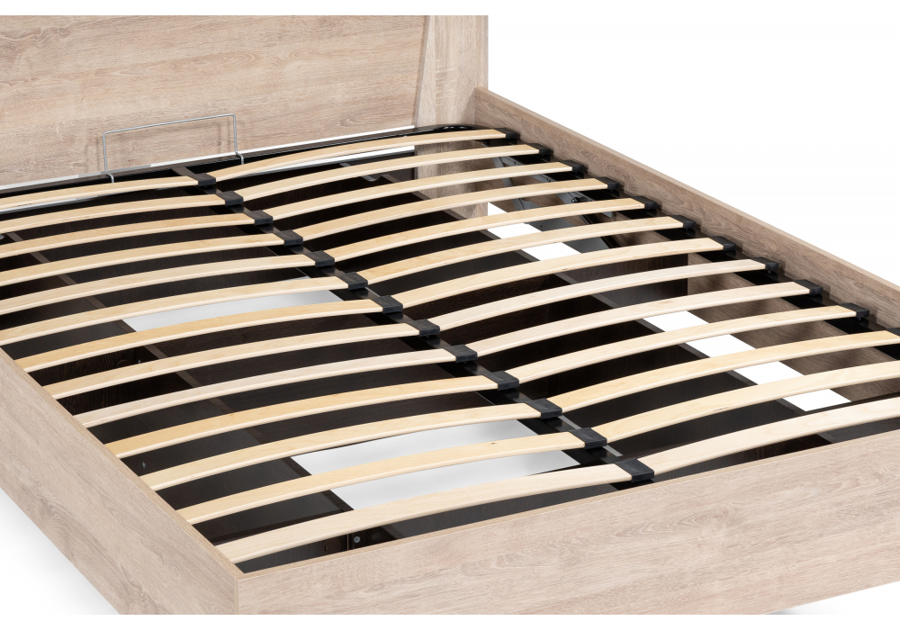 Полутораспальная кровать Магантия 140х200 с ПМ парящая дуб баррик