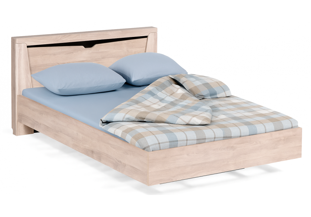 Полутораспальная кровать Магантия 140х200 с ПМ парящая дуб баррик