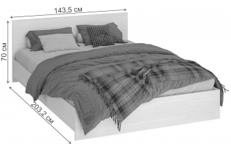 Полутораспальная кровать Рейк 140х200 белая