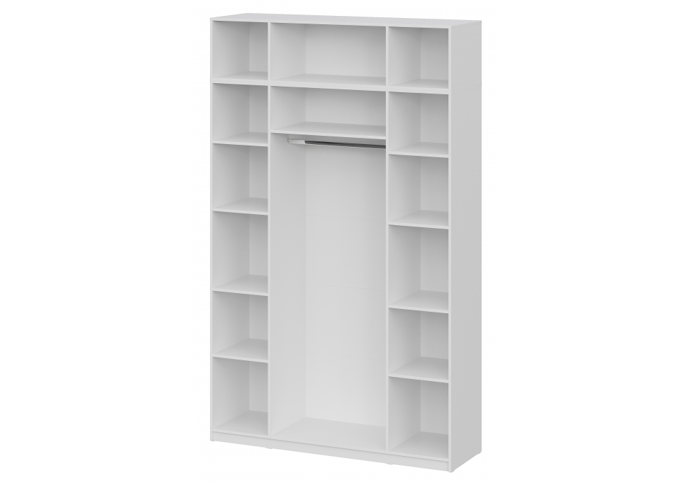 Шкаф Даиго с антресолью белый текстурный комплектация 3