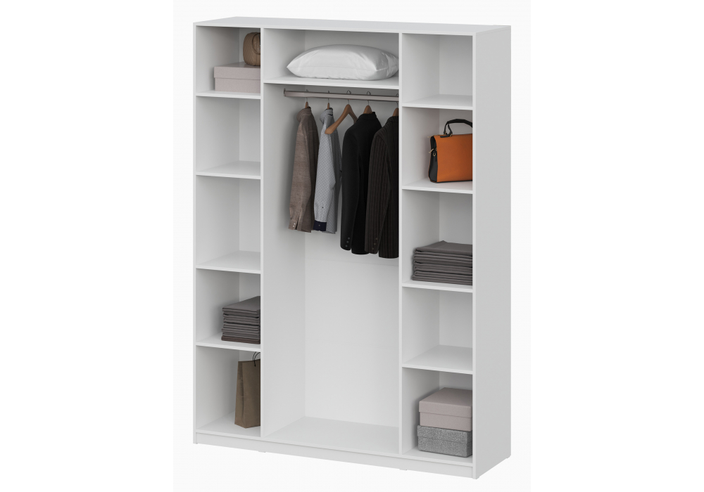 Шкаф Даиго с антресолью белый текстурный комплектация 3