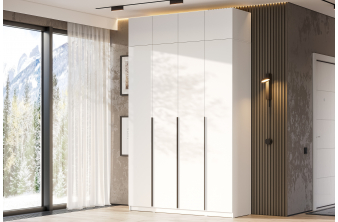 Шкаф Даиго с антресолью белый текстурный комплектация 3