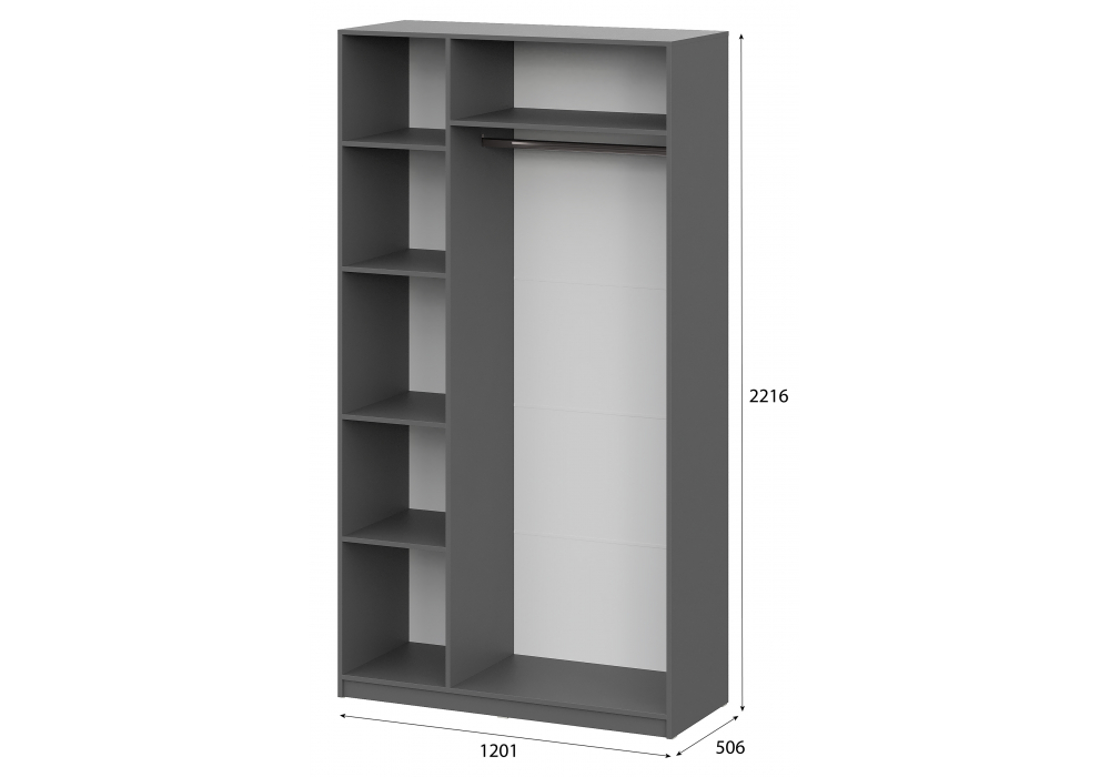 Шкаф Даиго с антресолью графит серый комплектация 2