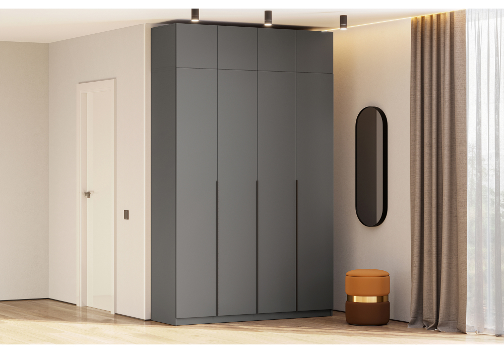 Шкаф Даиго с антресолью графит серый комплектация 3