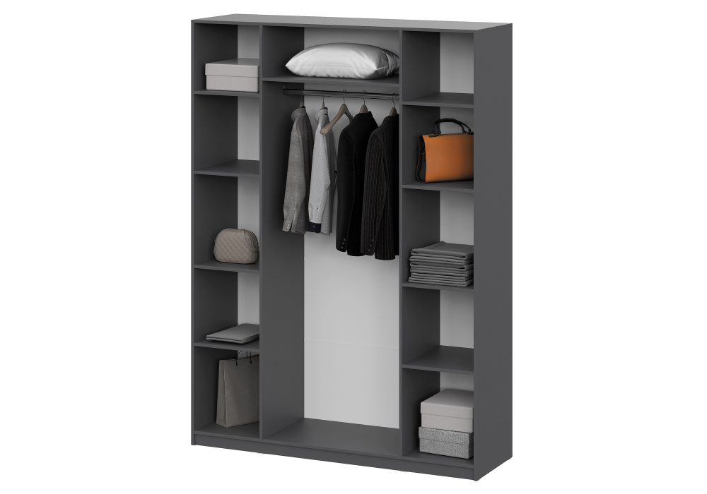 Шкаф Даиго с антресолью графит серый комплектация 3