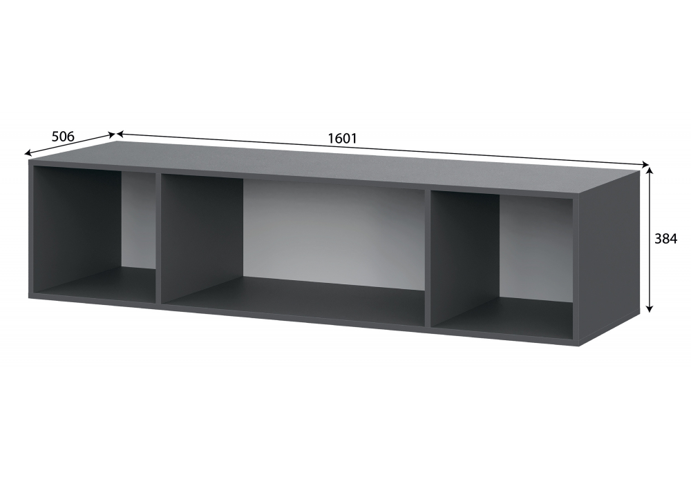 Шкаф Даиго с антресолью графит серый комплектация 3