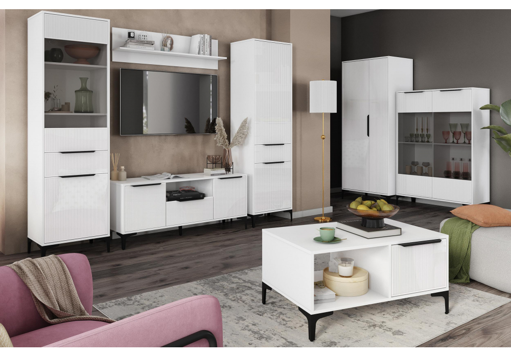 Шкаф Иадама двухстворчатый белый / белый глянец