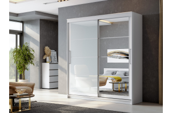 Шкаф Даиго двухстворчатый белый текстурный